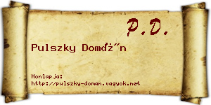 Pulszky Domán névjegykártya